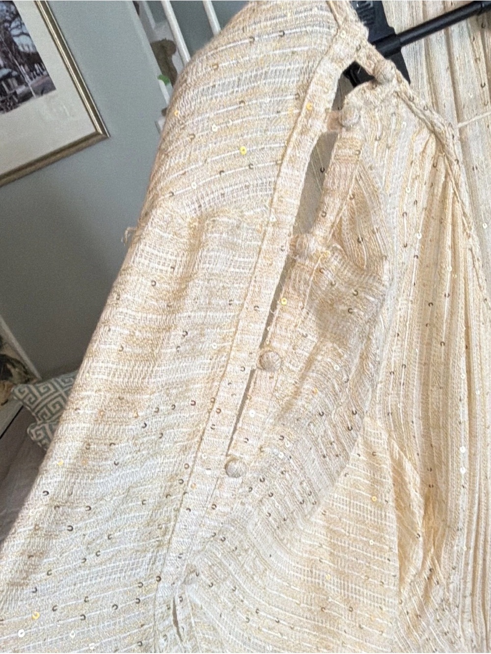 Free People Cream Backless Textured Mini Dress - Picture 5 of 5